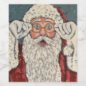 Weihnachtsmann überrascht weinetikett (Einzelnes Label)