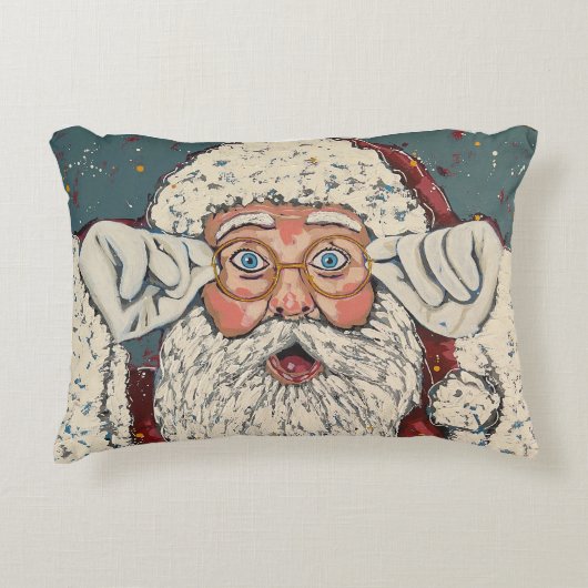 Weihnachtsmann Überraschung Dekokissen (Vorderseite)