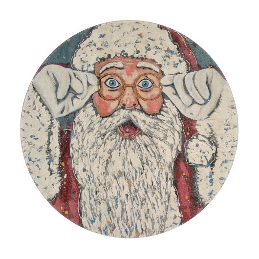 Weihnachtsmann Überraschung Schneidebrett (Vorderseite)