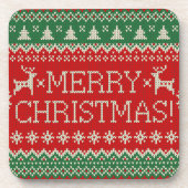Weihnachtsmann Ugly Sweater Getränkeuntersetzer (Vorderseite)