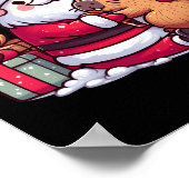 Weihnachtsmann umarmt Niedliches Capybara mit S Poster (Ecke)