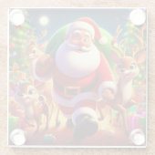 Weihnachtsmann und 2 Rentierbilder Glasuntersetzer (Rückseite)