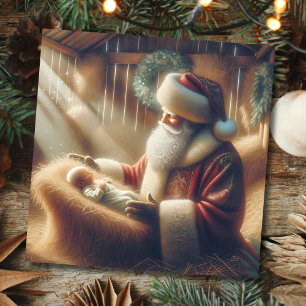 Weihnachtsmann und Baby Jesus Weihnachten