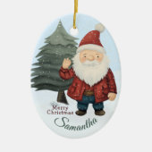 Weihnachtsmann und Bäume Ornament mit Individuelle (Vorne)