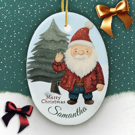 Weihnachtsmann und Bäume Ornament mit Individuelle