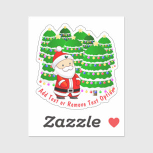 Weihnachtsmann und Bäume Weihnachten Aufkleber
