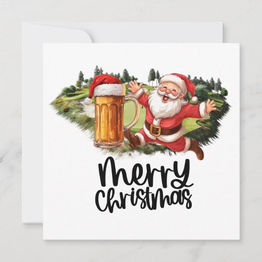 Weihnachtsmann und Bier für Weihnachten Funny Golf (Vorderseite)