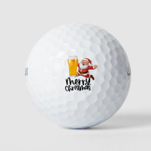 Weihnachtsmann und Bier für Weihnachten Funny Golf Golfball