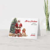 Weihnachtsmann und Bloodhound Weihnachtskarte Feiertagskarte (Vorderseite)