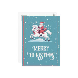 Weihnachtsmann und Cartoon Postkarte