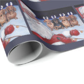Weihnachtsmann und Dackeln Christma Geschenkpapier (Rolleneckpunkt)