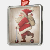 Weihnachtsmann und der Stoßroller Ornament Aus Metall (Links)