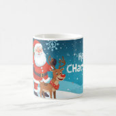 Weihnachtsmann und die Rentiere Kaffeetasse (Mittel)