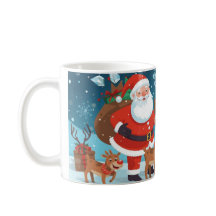 Weihnachtsmann und die Rentiere