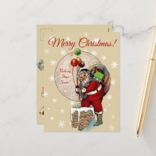 Weihnachtsmann und die Weihnachtskarte des Schmuck Feiertagspostkarte