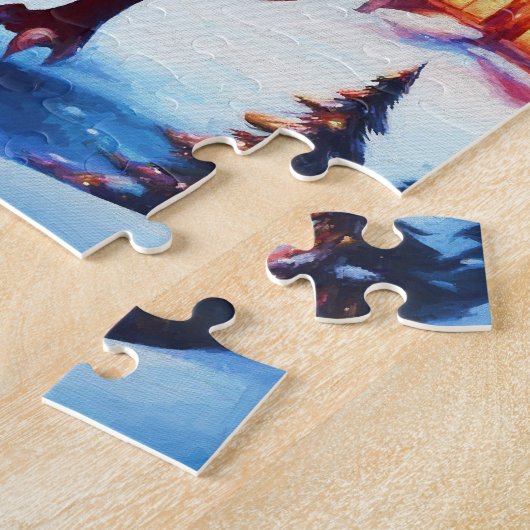 Weihnachtsmann und Drache am Heiligen Abend Puzzle (Seite)