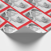 Weihnachtsmann und Eichhörnchen Geschenkpapier (Ecke)