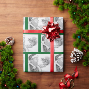 Weihnachtsmann und Eichhörnchen Geschenkpapier