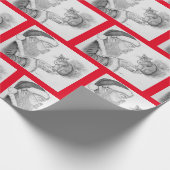Weihnachtsmann und Eichhörnchen Geschenkpapier (Ecke)