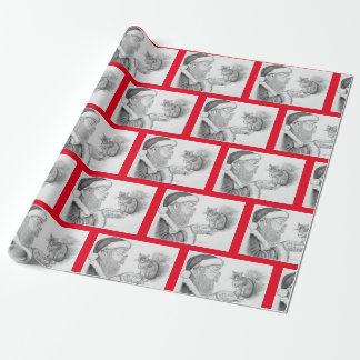 Weihnachtsmann und Eichhörnchen Geschenkpapier