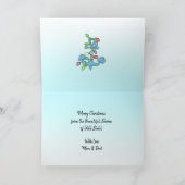 Weihnachtsmann und ein Sand Snowman Weihnachten Karte (Innenseite)