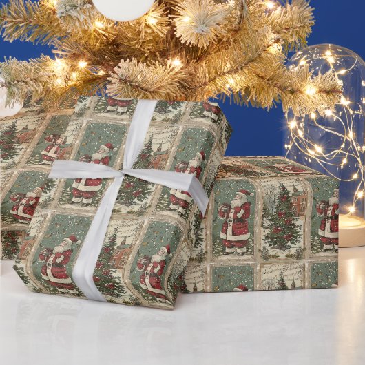 Weihnachtsmann und ein Weihnachtsbaum Geschenkpapier (Feiertage)
