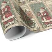 Weihnachtsmann und ein Weihnachtsbaum Geschenkpapier (Rolleneckpunkt)