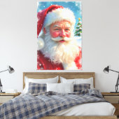 Weihnachtsmann und ein Weihnachtsbaum Leinwanddruck (Insitu (Schlafzimmer))