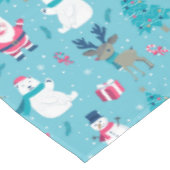 Weihnachtsmann und Eisbär Tischdecke (Schrägansicht)