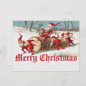 Weihnachtsmann und Elf Postkarte (Vorne/Hinten)