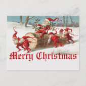 Weihnachtsmann und Elf Postkarte (Vorderseite)