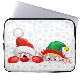 Weihnachtsmann und Elf Süßer und lustiger Weihnach Laptopschutzhülle