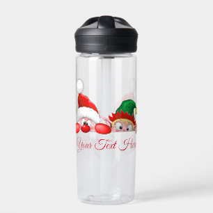 Weihnachtsmann und Elf Süßer und lustiger Weihnach Trinkflasche