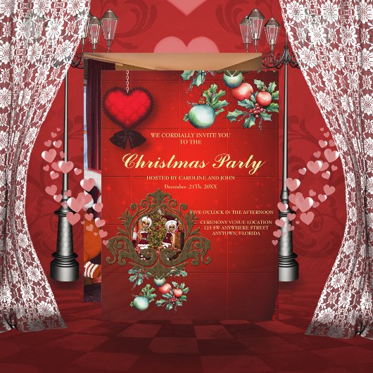 Weihnachtsmann und Elfen nach der Arbeit. Einladung