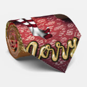 Weihnachtsmann und Elfen nach der Arbeit. Krawatte (Gerollt)