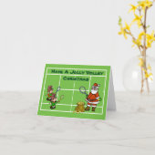 Weihnachtsmann und Elfen Tennis Weihnachtskarte sp Karte (Gelbe Blume)