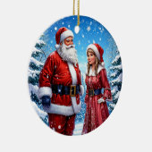 Weihnachtsmann und Frau Claus Keramik Ornament (Rechts)