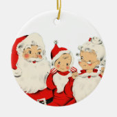 Weihnachtsmann und Frau Claus Keramik Ornament (Vorne)