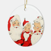 Weihnachtsmann und Frau Claus Keramik Ornament (Links)