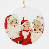 Weihnachtsmann und Frau Claus Keramik Ornament (Hinten)