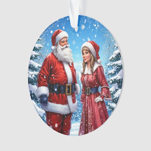 Weihnachtsmann und Frau Claus Ornament (Vorderseite)