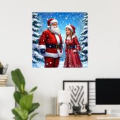 Weihnachtsmann und Frau Claus Poster (Heimbüro)