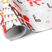 Weihnachtsmann und Frau Claus Weihnachtsfeier Geschenkpapier (Rolleneckpunkt)