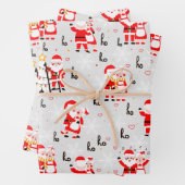 Weihnachtsmann und Frau Claus Weihnachtsfeier Geschenkpapier Set (Beispiel)