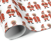 Weihnachtsmann und Frau Claus Wrapping Paper Geschenkpapier (Rolleneckpunkt)