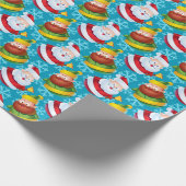 Weihnachtsmann und Freund mit Schneeflocke Geschenkpapier (Ecke)