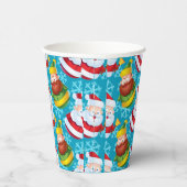 Weihnachtsmann und Freund mit Schneeflocke Pappbecher (Rechts)