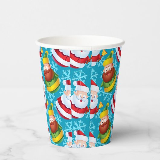 Weihnachtsmann und Freund mit Schneeflocke Pappbecher (Rechts)