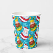 Weihnachtsmann und Freund mit Schneeflocke Pappbecher (Vorderseite)