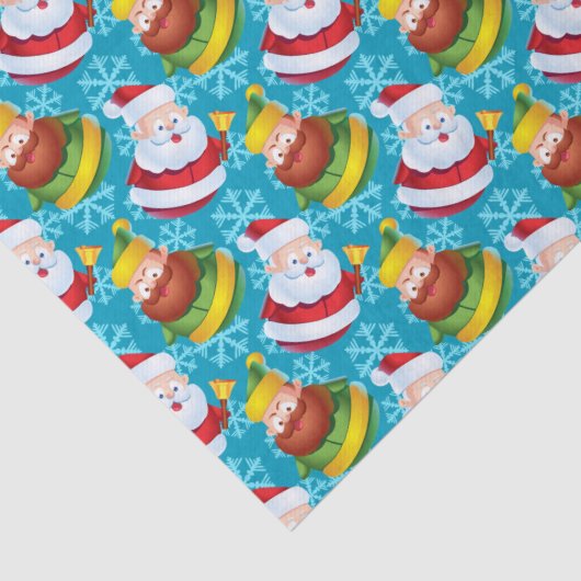 Weihnachtsmann und Freund mit Schneeflocke Seidenpapier (Detail)